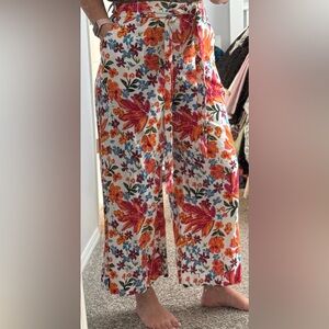 Joie Multicolor Floral Wide Leg cropped Pants